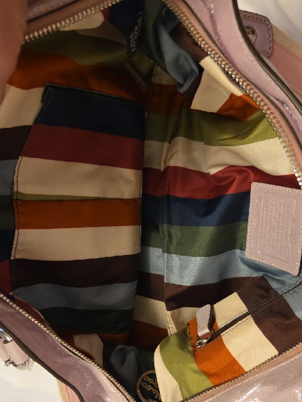 Coach Metallic Light Pink Leather Shoulder Bag - Picture 4 of 6
